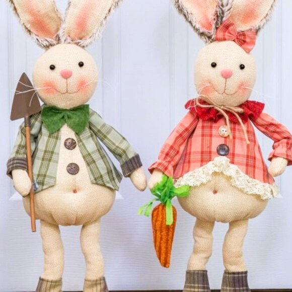 Khaki Plaid Bunny Stander - Picture 4 of 4